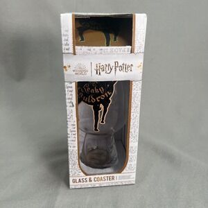 Harry Potter Leaky Cauldron Glass & Tin Coaster Set‎  18oz Butterbeer Wizard NWT